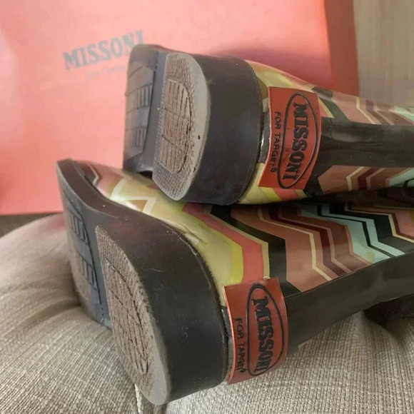 MISSONI x TARGET EUC Venetian Zig Zag Pattern Rain Boots Wellies - Picture 6 of 8